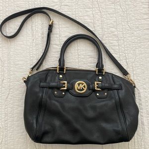 Michael Kors Black Leather Satchel Purse